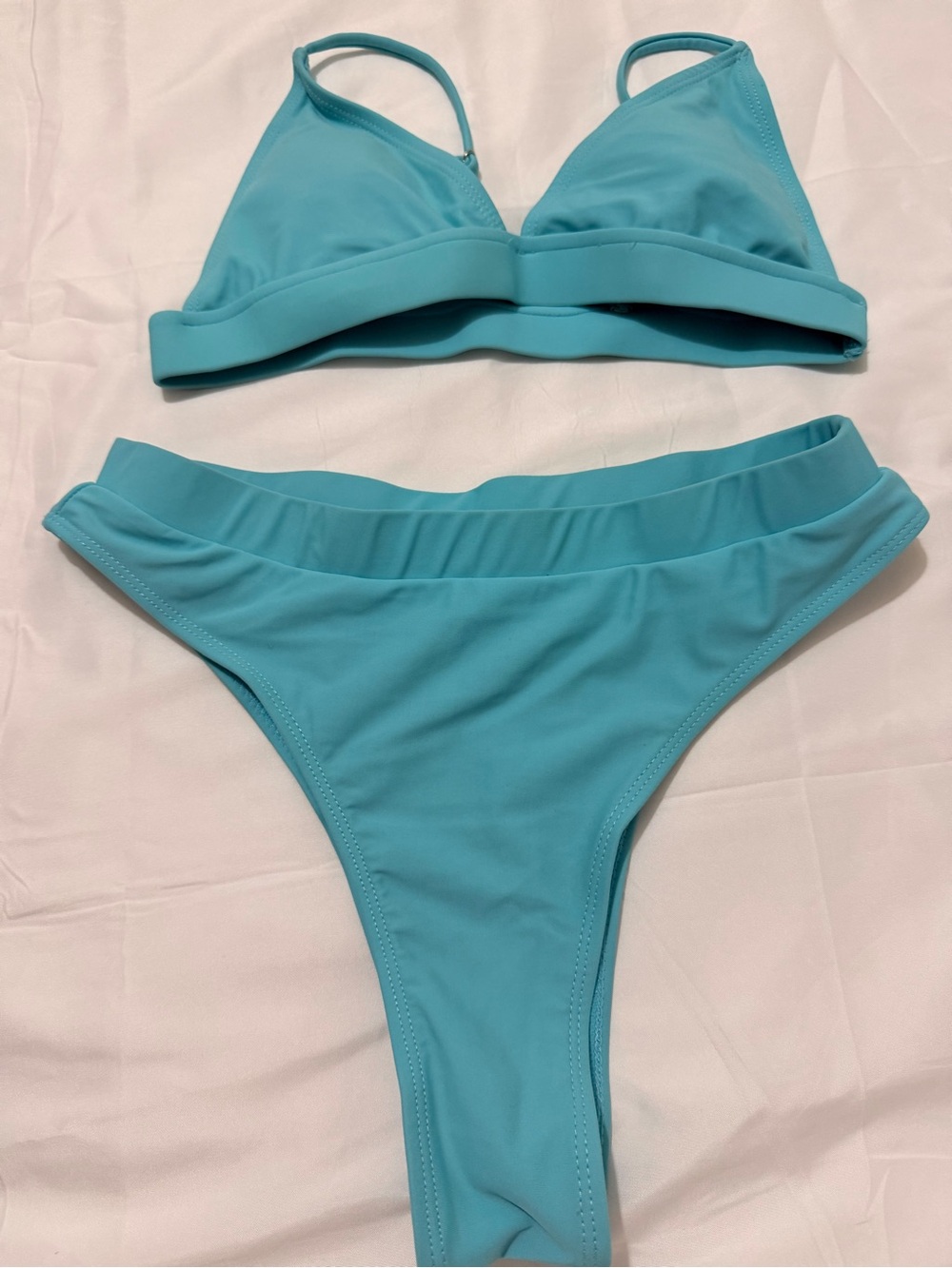 Aqua Triangle Bikini Set - Sky Blue Two-Piece Swimwear